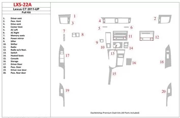 Lexus CT 2011-UP Interior BD Dash Trim Kit