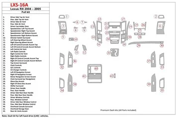 Lexus RX 2004-2005 Full Set Decor de carlinga su interior