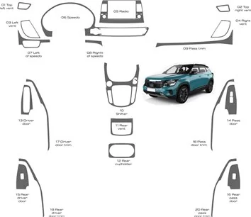 KIA SELTOS 2021-2023 Komplettset, ohne NAVI-Innenausstattung, WHZ-Armaturenbrett-Dekorationsset