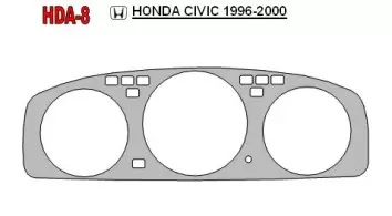 Honda Civic 1992-1995 Cluster Insert Decor de carlinga su interior