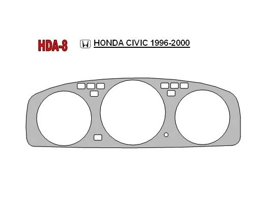 Honda Civic 1992-1995 Cluster Insert BD Interieur Dashboard Bekleding Volhouder