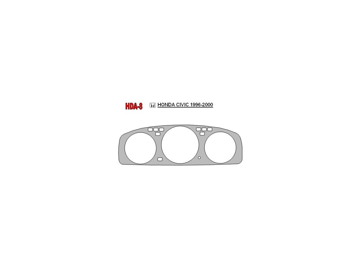 Honda Civic 1992-1995 Cluster Insert BD Interieur Dashboard Bekleding Volhouder