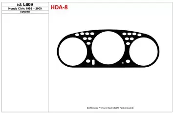 Honda Civic 1992-1995 Cluster Insert BD Kit la décoration du tableau de bord - 2 - habillage decor de tableau de bord