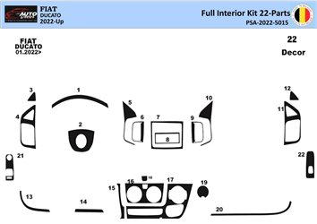 Fiat Ducato 2022 3D Decor de carlinga su interior del coche 22-Partes