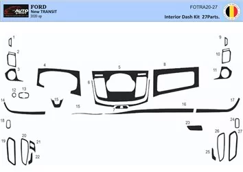 Ford New Transit 2020 3D Decor de carlinga su interior del coche 27-Partes