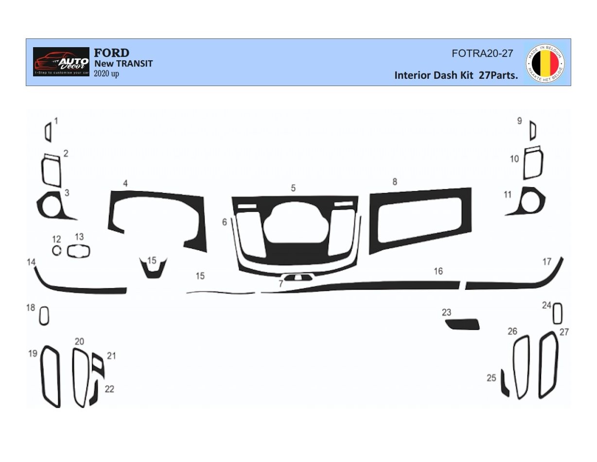 Ford New Transit 2020 3D Decor de carlinga su interior del coche 27-Partes