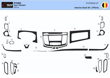 Ford New Transit 2020 3D Decor de carlinga su interior del coche 27-Partes