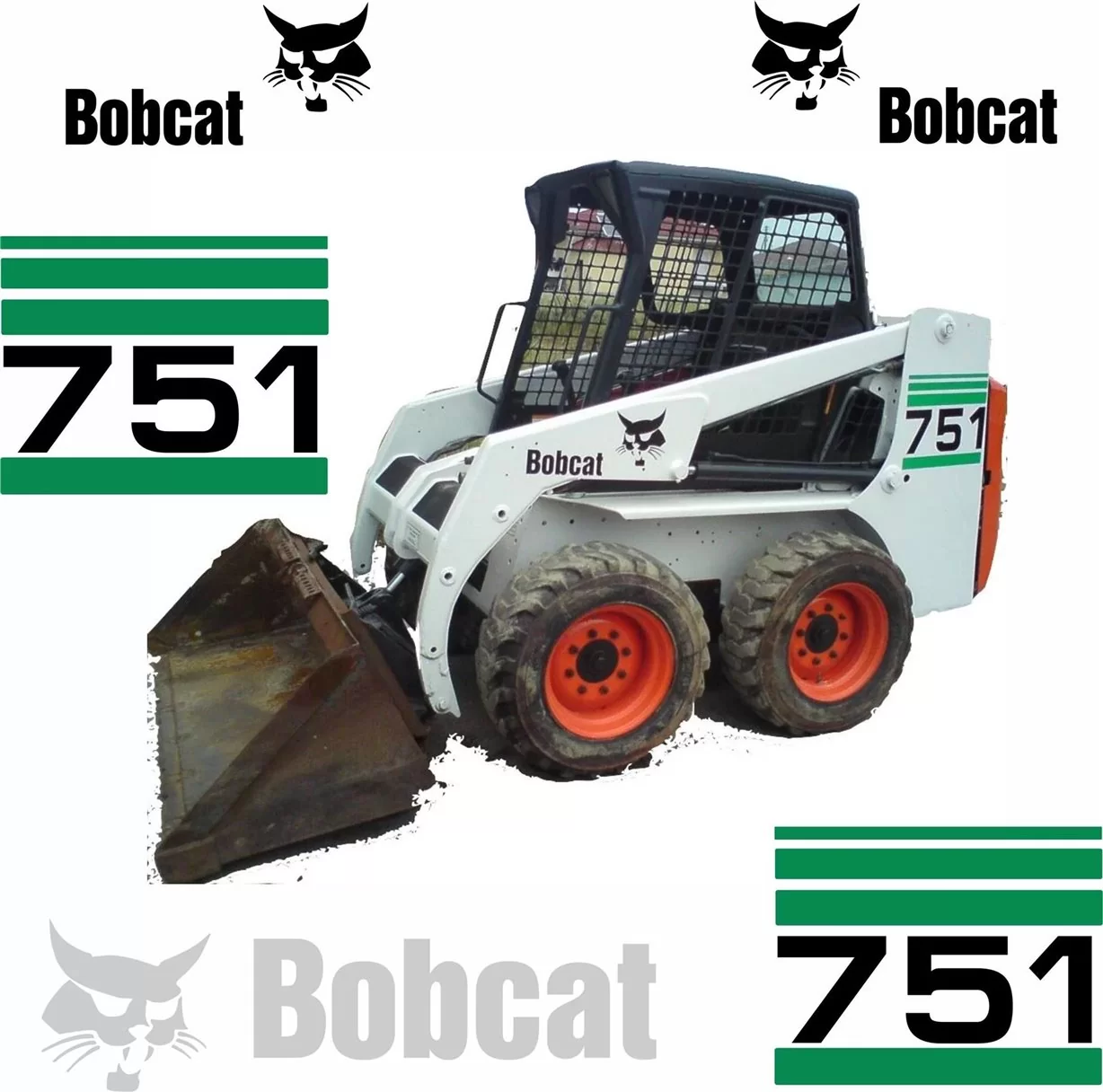 Bobcat 751 Replacement Vector Decal Files for Print & Cut Bobcat 751 Replacement Vector Decal Files for Print & Cut