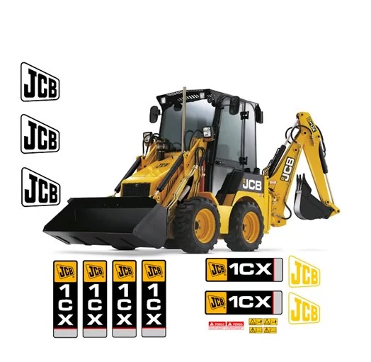 JCB 1CX Excavadora móvil Archivos Vectoriales para Impresión y Corte