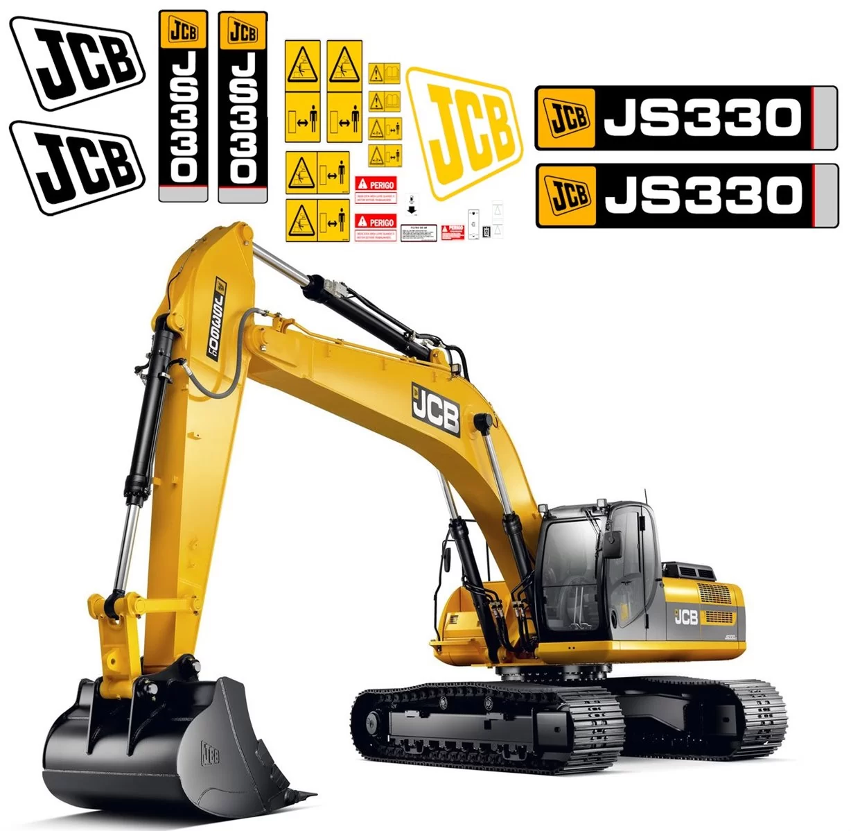 JCB JS330 Excavator Replacement Vector Decal Files for Print & Cut