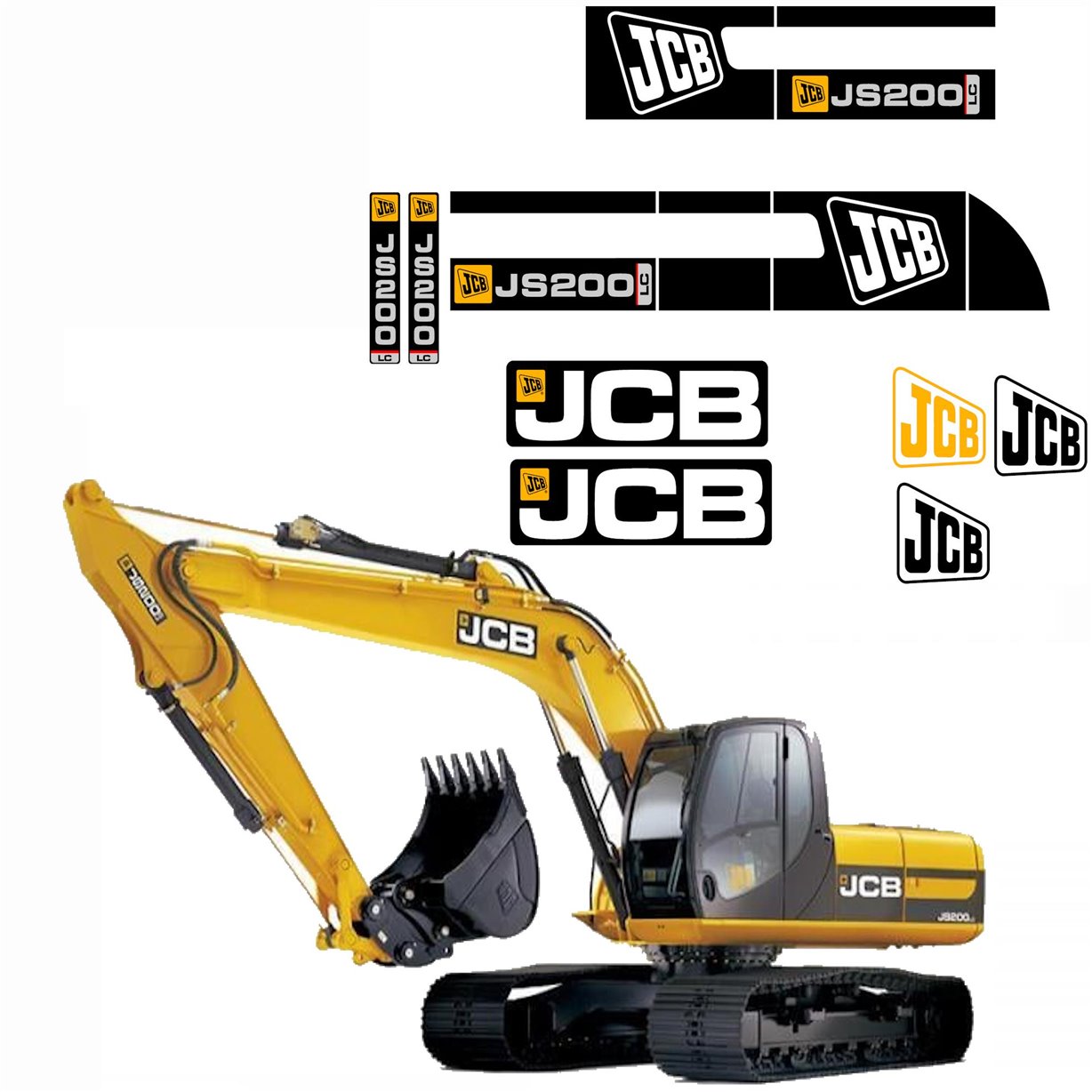 JCB-JS 200 Mobilbagger Vektordateien für Print & Cut