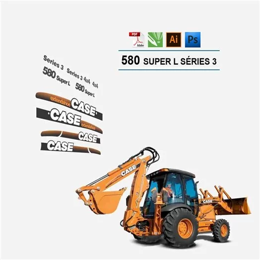 Case 580 L Turbo backhoe loader Replacement Vector Decal Files for Print & Cut Case 580 L Turbo backhoe loader Replacement Vector Decal Files for Print & Cut