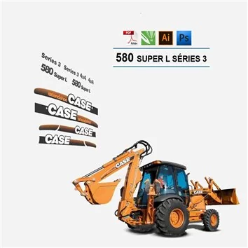 Case 580 Super L Series 3 Terna File Vettoriali per Stampa e Taglio
