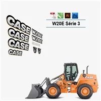 Case W20E Series 3 Wheel Loader Replacement Vector Decal Files for Print & Cut