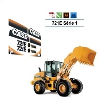 Case 721E Series 1 Wheel Loader Replacement Vector Decal Files for Print & Cut