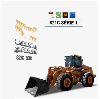 Case 821B Cargadora de ruedas Archivos Vectoriales para Impresión y Corte Case 821B Cargadora de ruedas Archivos Vectoriales para Impresión y Corte