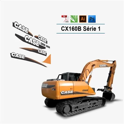 Case CX160B Series 1 bagger Vektordateien für Print & Cut Case CX160B Series 1 bagger Vektordateien für Print & Cut