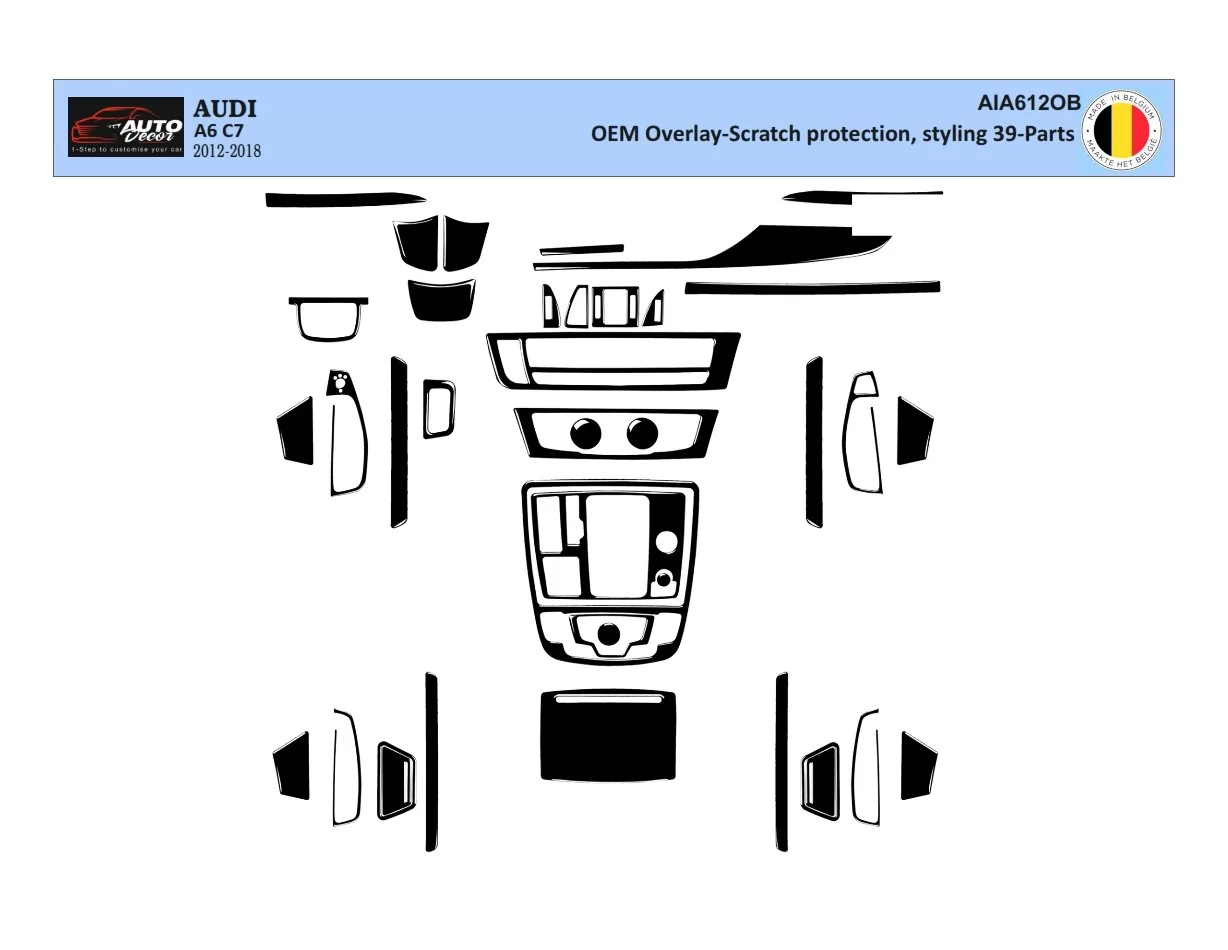 Audi A6 2012-2018 3D Decor de carlinga su interior del coche 25-Partes