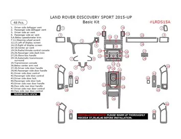 Land Rover Discovery Sport 2015-2019 Habillage Décoration de Tableau de Bord 48-Pièce