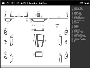 Audi Q5 2018-2022 Decor de carlinga su interior del coche 28-Partes
