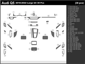 Audi Q5 2018-2022 Interior Dashboard Trim Kit Dash Trim Dekor 38-Parts