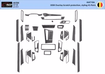 Audi A6 2005-2011 3D Interior Dashboard Trim Kit Dash Trim Dekor 8-Parts