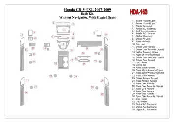 Honda CR-V 2007-2009 Basic Set, Without NAVI,with Heated Seats Decor de carlinga su interior