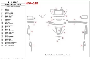 Honda CR-V 2012-UP c NAVI BD Interieur Dashboard Bekleding Volhouder