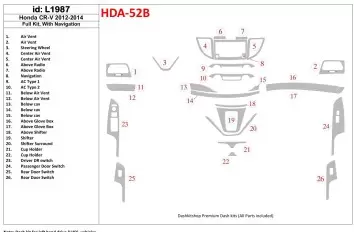 Honda CR-V 2012-UP c NAVI Decor de carlinga su interior