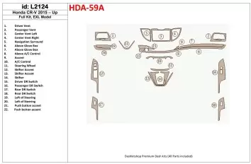 Honda CR-V 2015-UP Full Set, EXL Model BD Interieur Dashboard Bekleding Volhouder