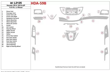 Honda CR-V 2015-UP Voll Satz, LX Model BD innenausstattung armaturendekor cockpit dekor - 1- Cockpit Dekor Innenraum