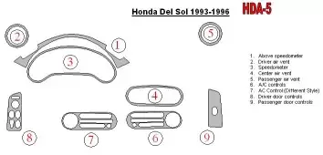 Honda DelSol 1993-1996 Full Set Decor de carlinga su interior