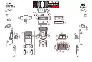 Audi Q5 2009-2017 3M 3D Interior Dashboard Trim Kit Dash Trim Dekor 42-Parts