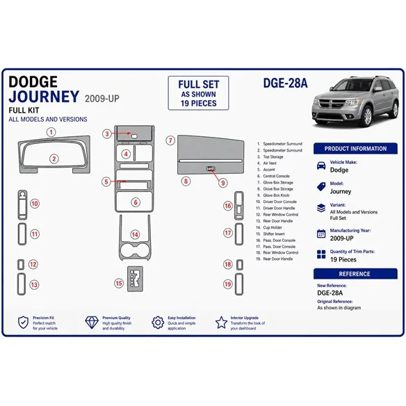 Dodge Journey 2009+ complete set 3D dashboard sierlijstset