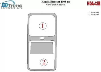 Honda Element 2008-UP Overhead Console Decor de carlinga su interior