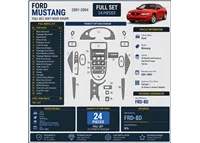 Ford Mustang 2001-2004 3D Cockpit Dekor Interieurleisten Set Full Set / as shown in product diagram-teilig