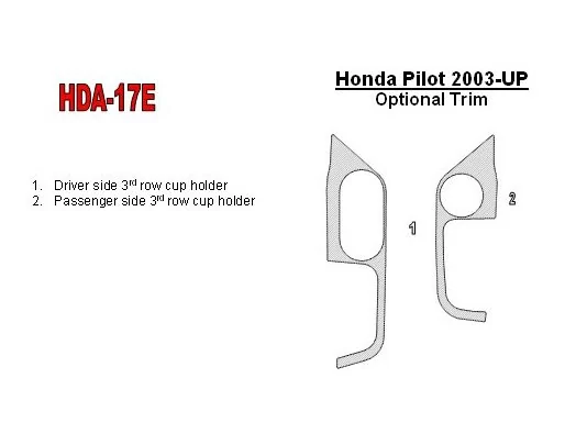 Honda Pilot 2003-2004 3rd Row Cupholder BD Interieur Dashboard Bekleding Volhouder