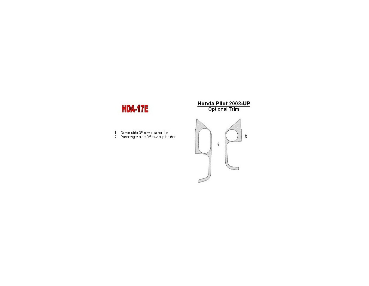 Honda Pilot 2003-2004 3rd Row Cupholder Decor de carlinga su interior