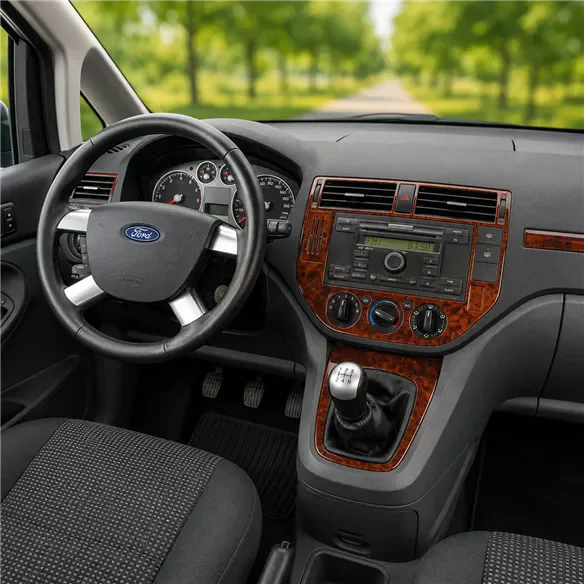 Ford C Max 2004-2010 3D Interior Dashboard Trim Kit Dash Trim Dekor 12-Parts