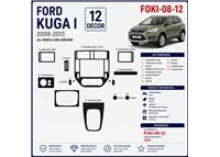 Ford Kuga I 2008-2013 kit rivestimento cruscotto e interni 3D 12 pezzi