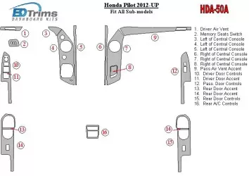 Honda Pilot 2012-UP BD Kit la décoration du tableau de bord - 1 - habillage decor de tableau de bord