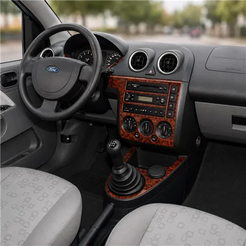 Ford Fiesta 2002-2005 kit 3D de molduras interiores para salpicadero 7 piezas