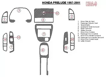 Honda Prelude 1997-2001 Full Set Cruscotto BD Rivestimenti interni
