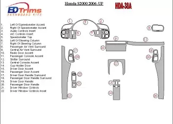 Honda S2000 2006-UP Full Set Decor de carlinga su interior