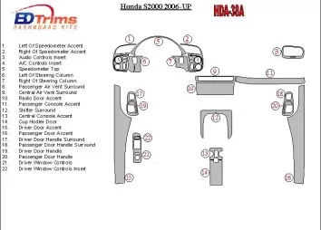 Honda S2000 2006-UP Full Set Interior BD Dash Trim Kit