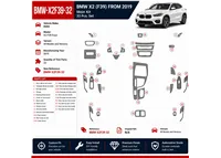 BMW X2 F39 From 2019 3D interieur dashboard decoratieset dashboard decor 32-delen