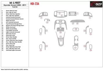 Hyundai Accent 2006-2011 Full Set Interior BD Dash Trim Kit