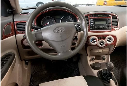 Hyundai Accent Era 01.06-12.10 3D Decor de carlinga su interior del coche 21-Partes