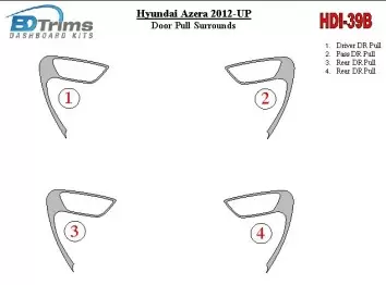 Hyundai Azera 2012-UP Door Inserts Decor de carlinga su interior