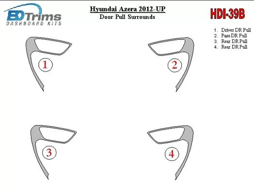 Hyundai Azera 2012-UP Door Inserts BD Interieur Dashboard Bekleding Volhouder